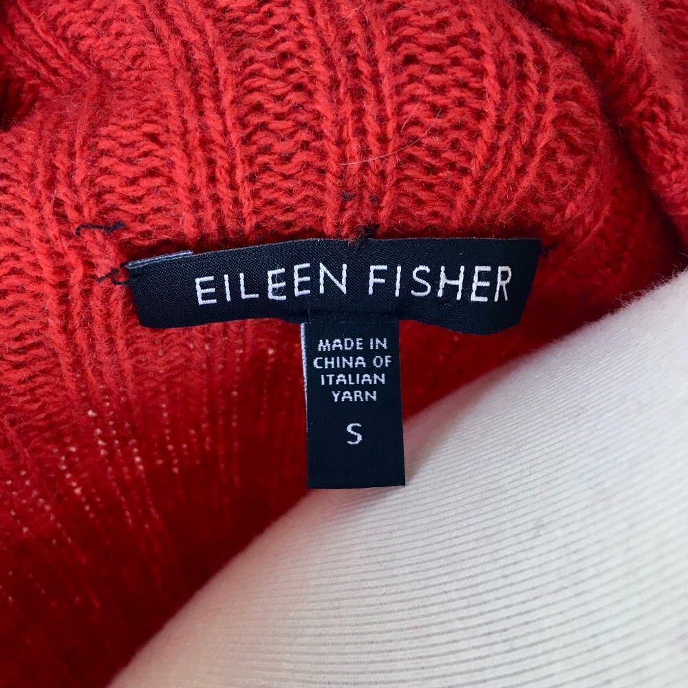 EILEEN FISHER Yak Sweater Red Size Small - Picture 6 of 8